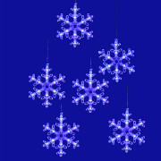 ULD-E1503-072/DTA BLUE IP20 SNOWFLAKES-3 Занавес фигурный светодиодный, 1,5х0,3м. 72 светодиода. Синий свет. Провод прозрачный. TM Uniel