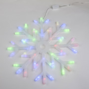 ULD-H4040-048/DTA RGB IP20 SNOWFLAKE Фигура светодиодная «Снежинка», 40х40см. Подвесная. 48 светодиодов. RGB свет. Провод прозрачный. TM Uniel